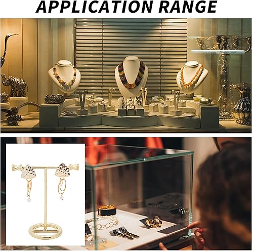 Miniatura 6 de FINGERINSPIRE Soporte de exhibición de aretes de metal dorado, 2 unidades, sin agujero, organizador de joyas colgante para joyería, accesorios de