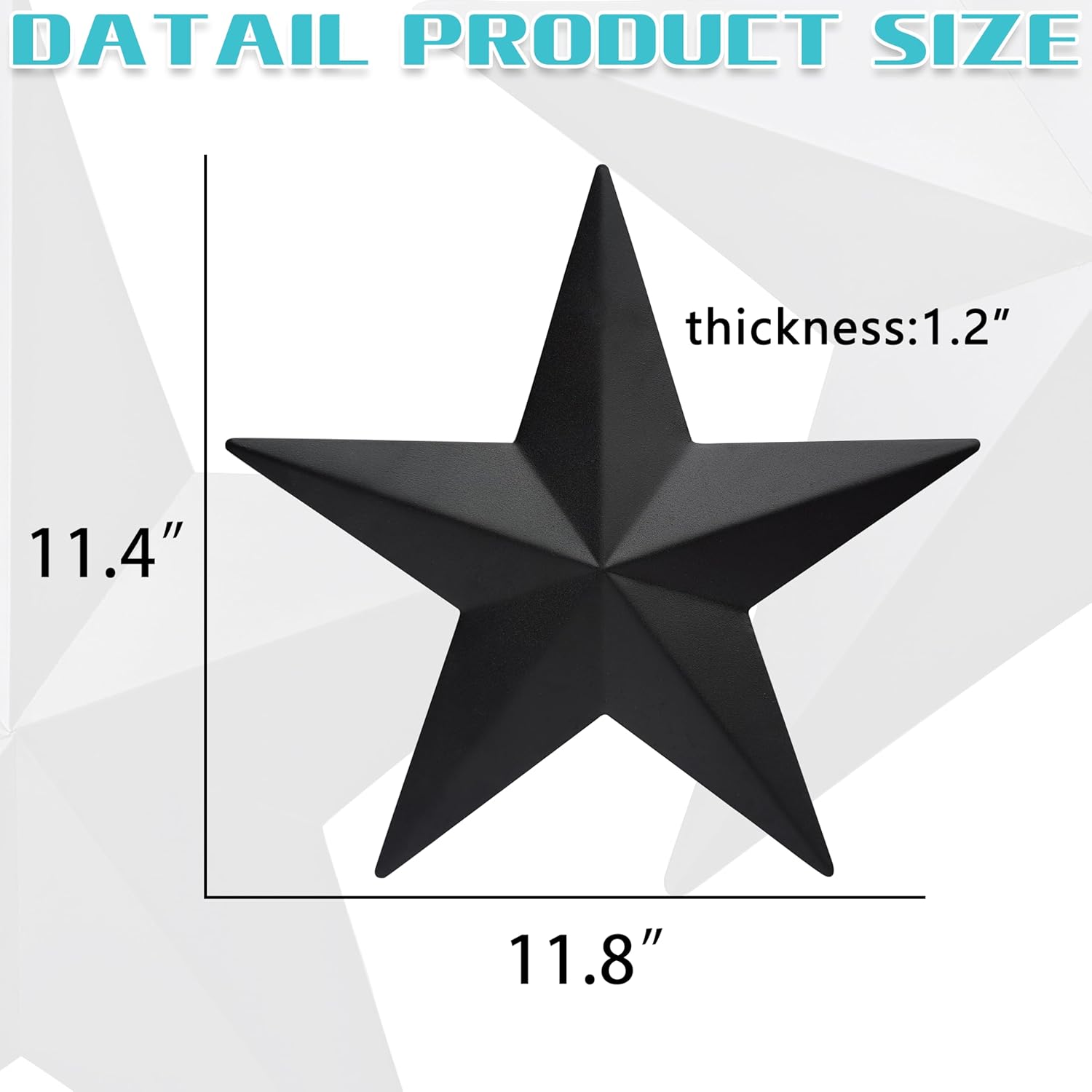 VIVICOMFY 12" Black Barn Star Wall Decor,Metal Stars Rustic Vintage Western Country Farmhouse Home Indoor or Outdoor Wall Decoration,Texas Stars for House Art Décor(Set of 3)