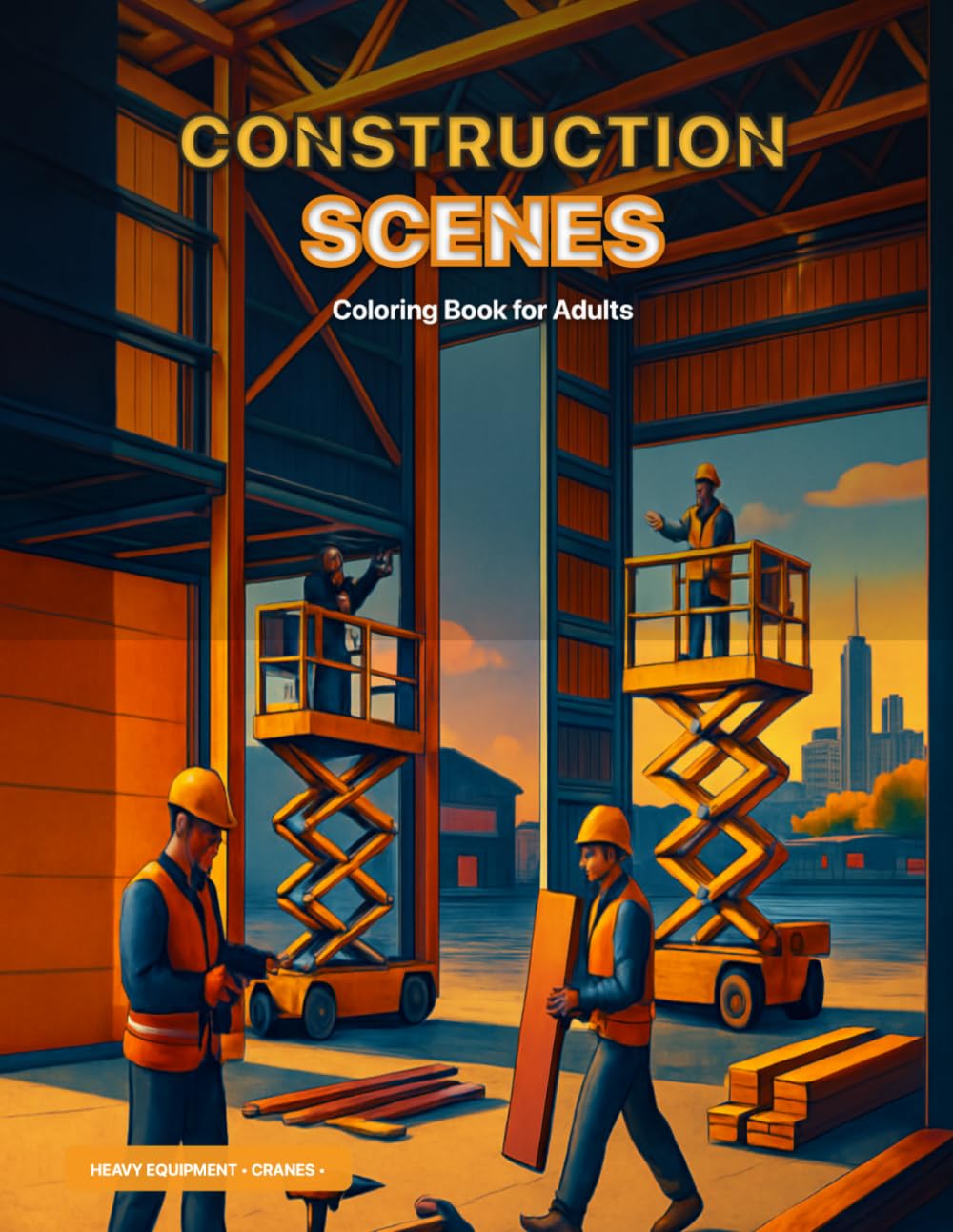 Construction Scenes Coloring Book for Adults: Detailed Building Sites, Heavy Equipment, Cranes and Industrial Scenes for Stress Relief and Creative Relaxation