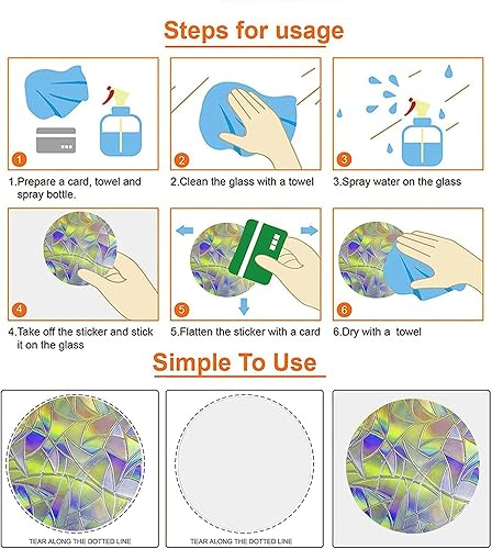 Miniatura 7 de Shawula 18 calcomanías de mandala para ventana, anticolisión para salvar a los pájaros de colisiones de ventanas, vinilo prismático no adhesivo para