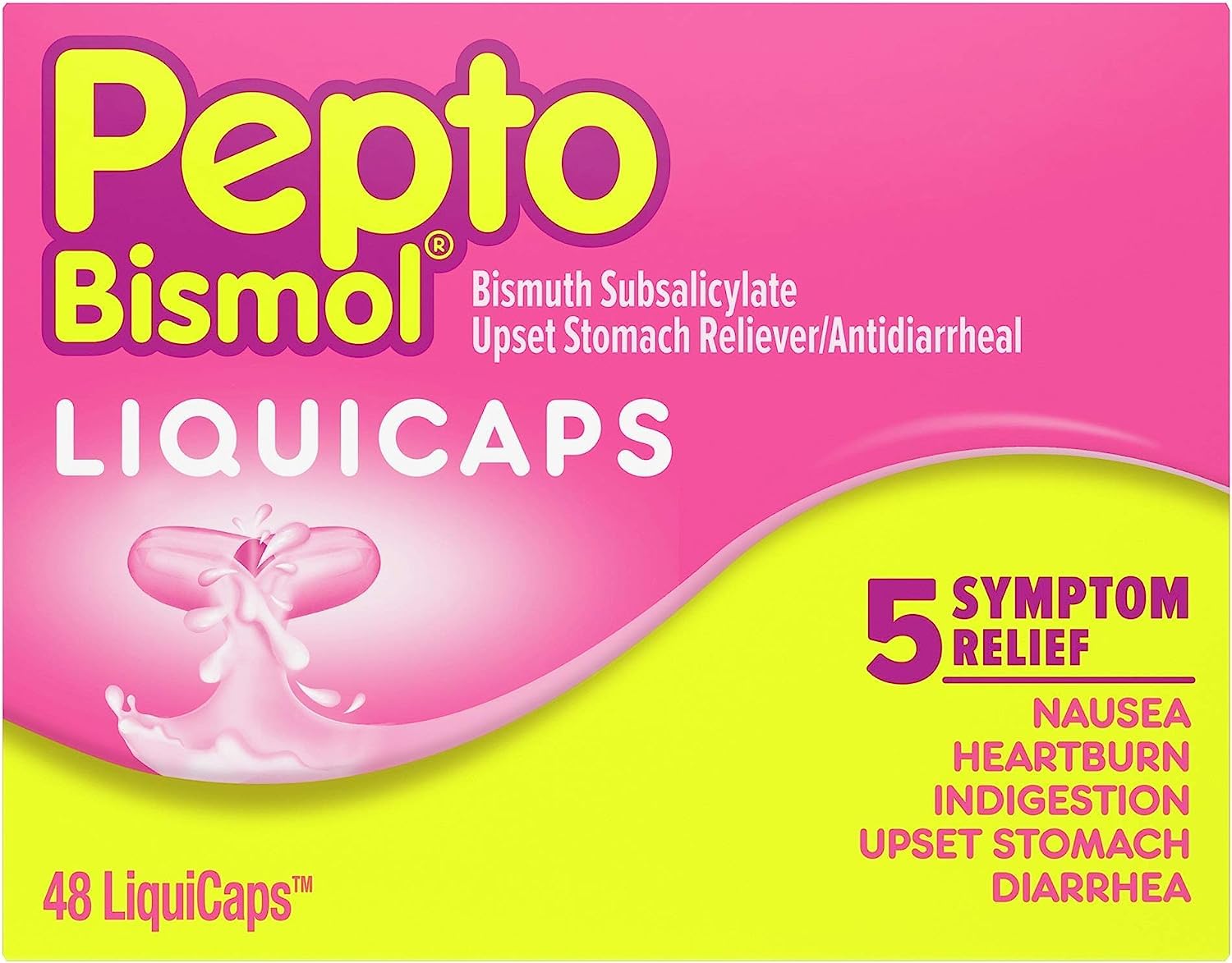 Buy Pepto Bismol Liquicaps, Bismuth Subsalicylate, MultiSymptom of