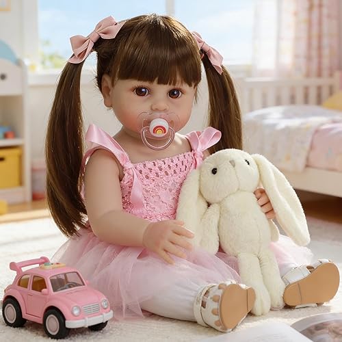 SCOM Muñecas Reborn realistas Niña - Muñeca bebé realista de 20 pulgadas, muñeca bebé recién nacida de silicona, conjunto de ropa para niños de 3