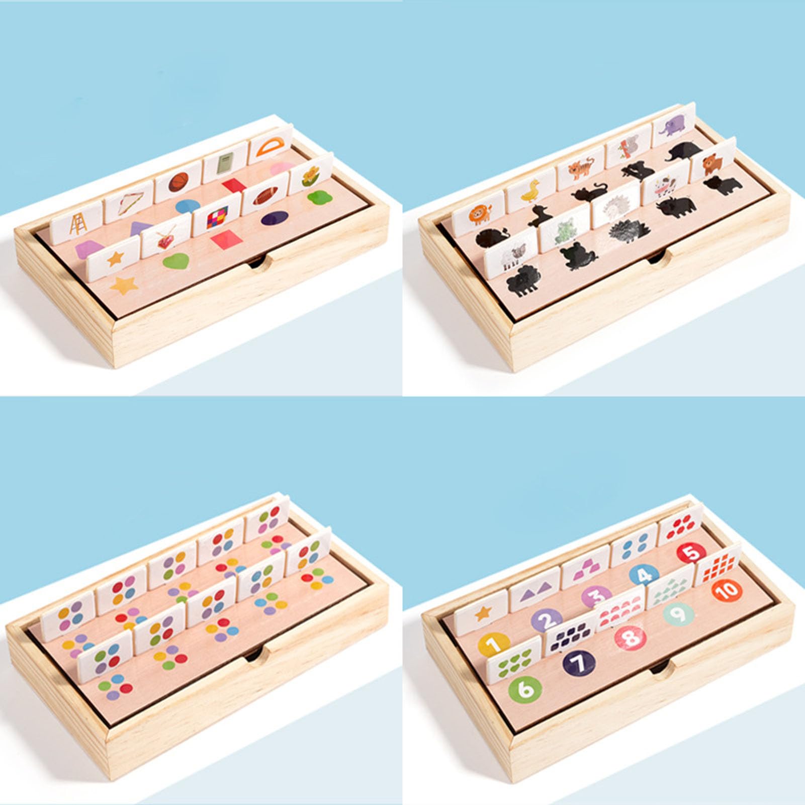Scatola di Logica in Legno, Gioco di Abbinamento Ombre degli Animali