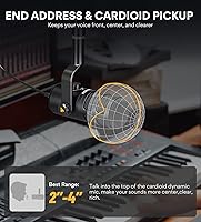 Vista 6 de MAONO Micrófono USB con auriculares de estudio, micrófono cardioide vocal de 192 kHz/24 bits, compatible con Mac y Windows, YouTube