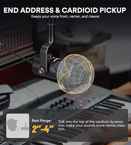 Miniatura 4 de MAONO Micrófono USB para computadora, PD100U y PM421, micrófono de grabación cardioide de estudio para streaming, podcasting, canto, voz en off,