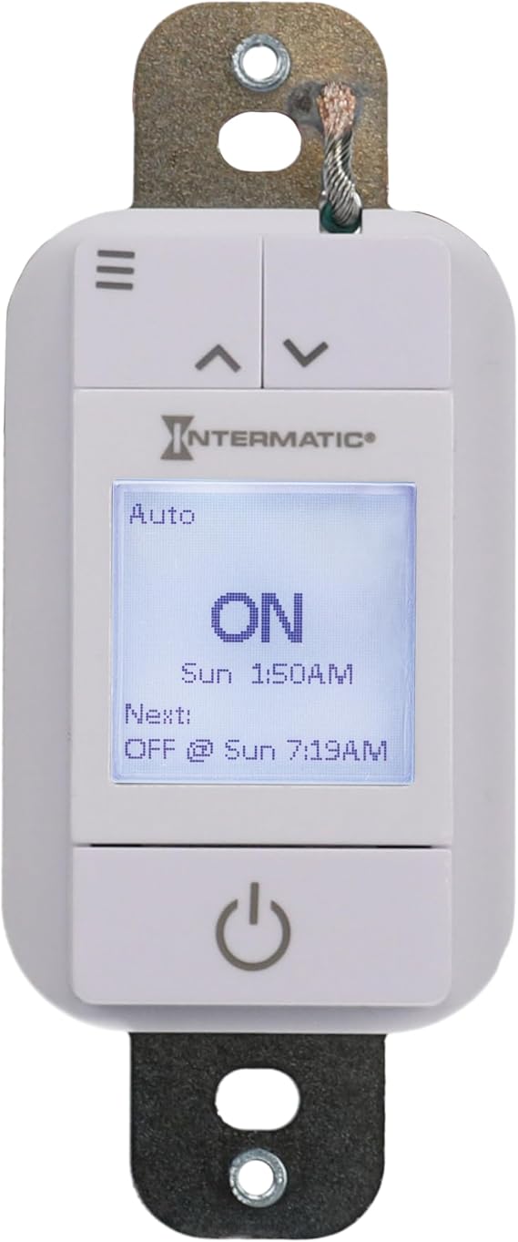 Intermatic ST700W Ascend 7-Day in-Wall Programmable Timer - Automatic Astronomic Control, Intuitive Setup - Modern Sleek Design, Automatic DST Adjustment, Versatile 42-Event Scheduling