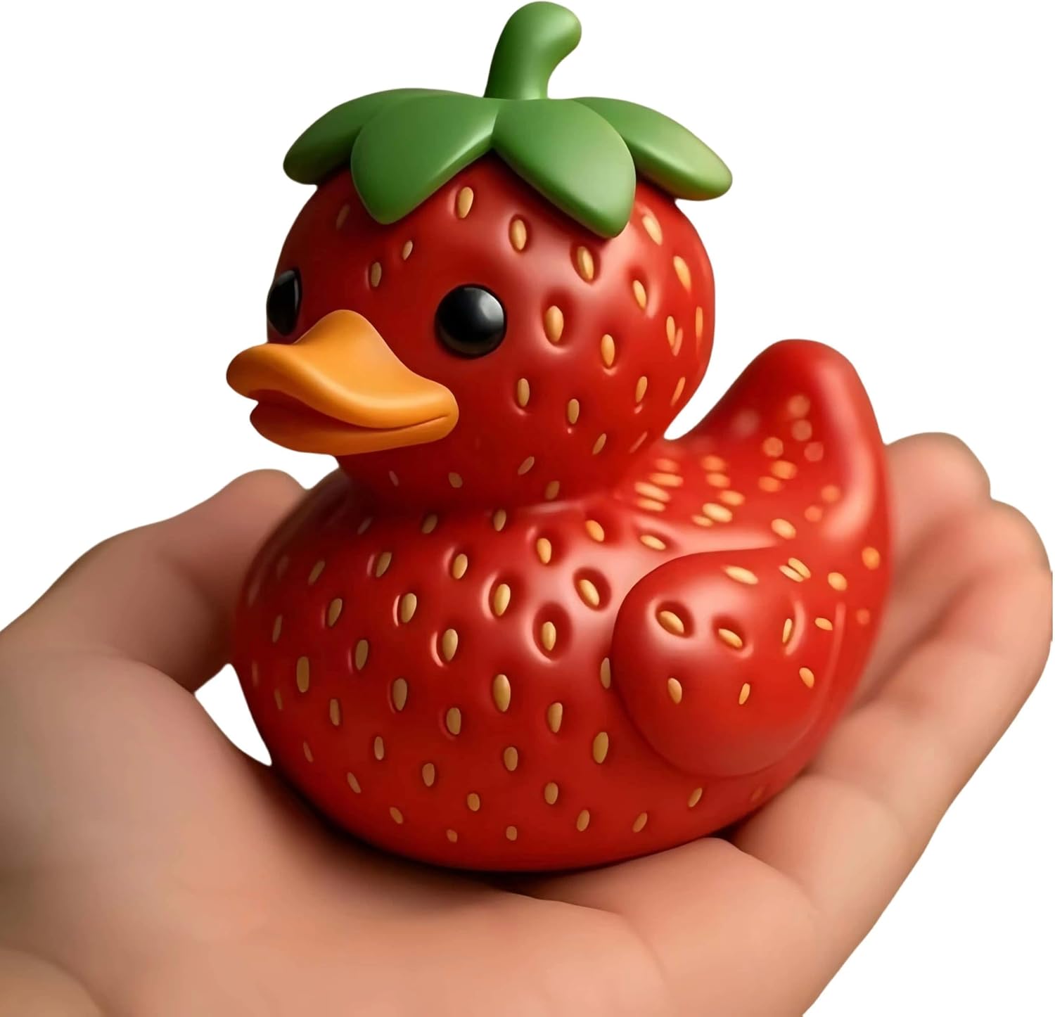 Strawberry Duck - Resin Fruit Statue, Funny Desktop Ornament Figurine