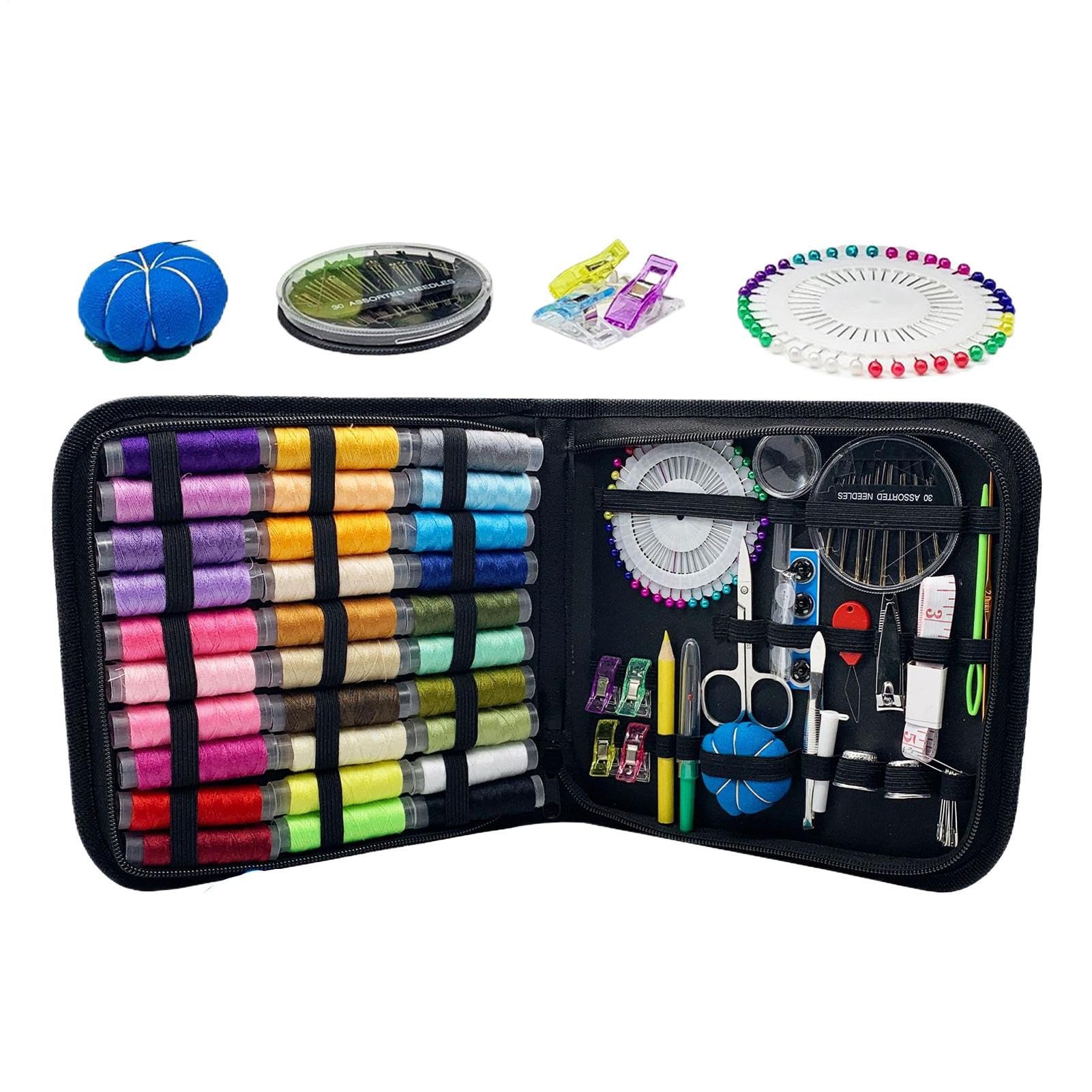 Kit De Costura Estuche Completo De Agujas Para Viaje | Kit de Herramientas Portátil y Resistente para Regalo de Mujeres Adultas Madres Abuelas