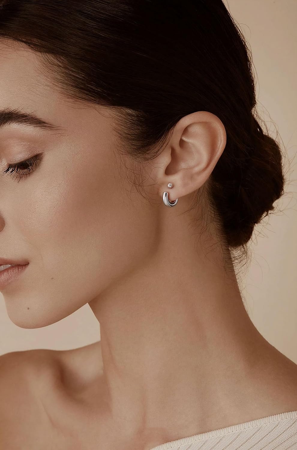 ZLP Hypoallergenic Hoop Earrings for Women/Men | S925 Silver Posts | Stainless Steel Body | Simple Degsin - Image 3