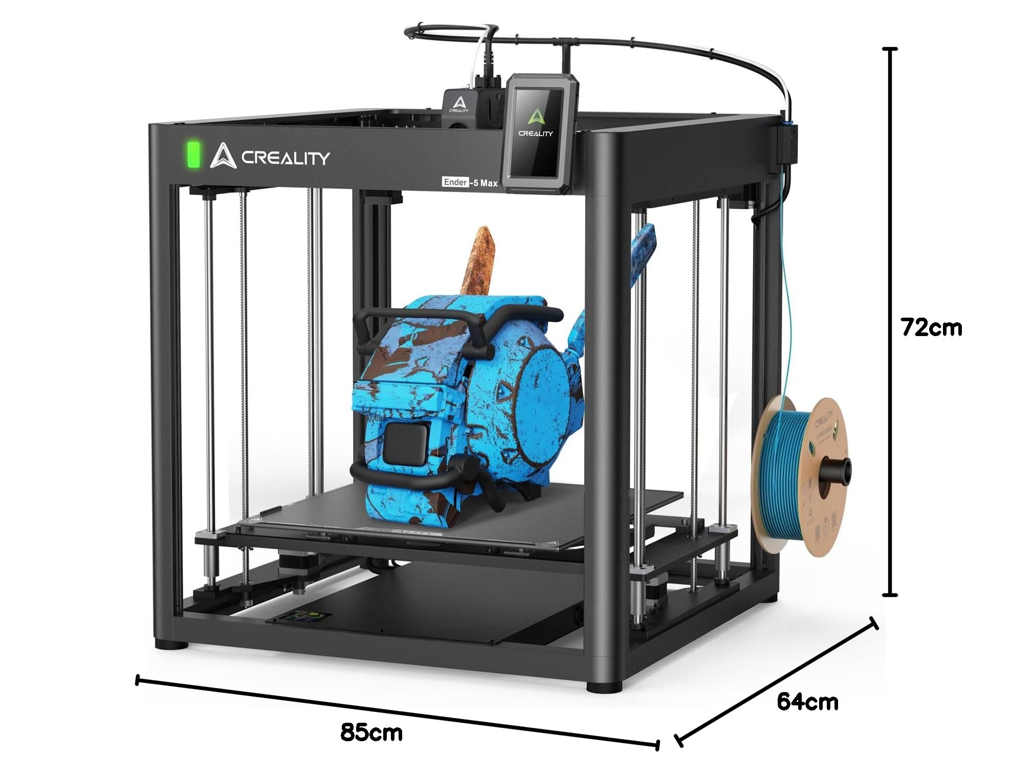 Creality Ender-5 MAX Impresora 3D, Nivelación automática de la Cama de 64 Puntos, Doble Eje Z, Impresión ultrarrápida de 700 mm/s, 400 × 400 × 400 mm Enorme Volumen de impresión