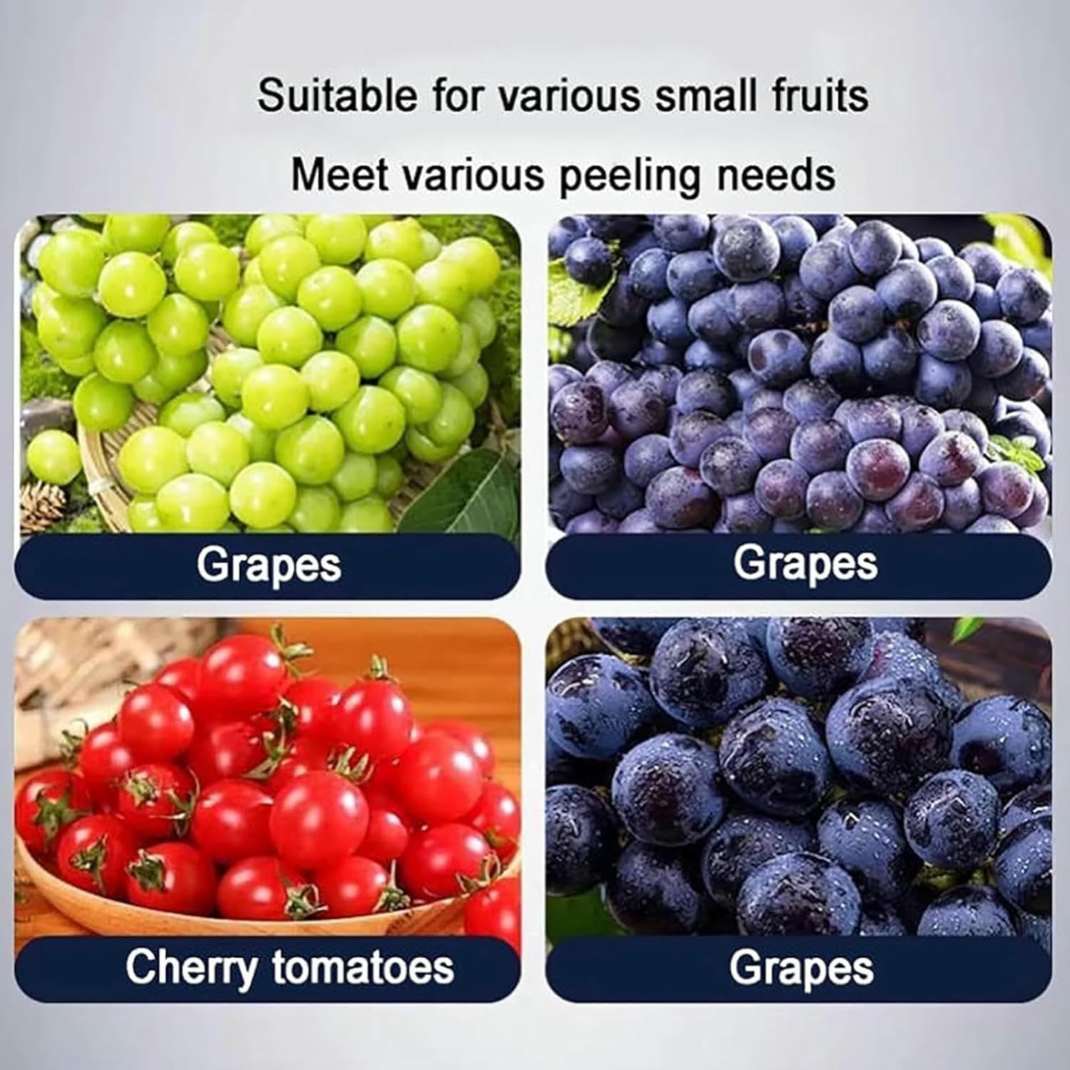 Auto Rotating Grape Skin Peeler, Electric Grape Peeling Machine with Smart Control Panel, 6 Speeds Adjustable, Direction, Time are Adjustable, Forward/Reverse Rotate, for Cherry Tomato