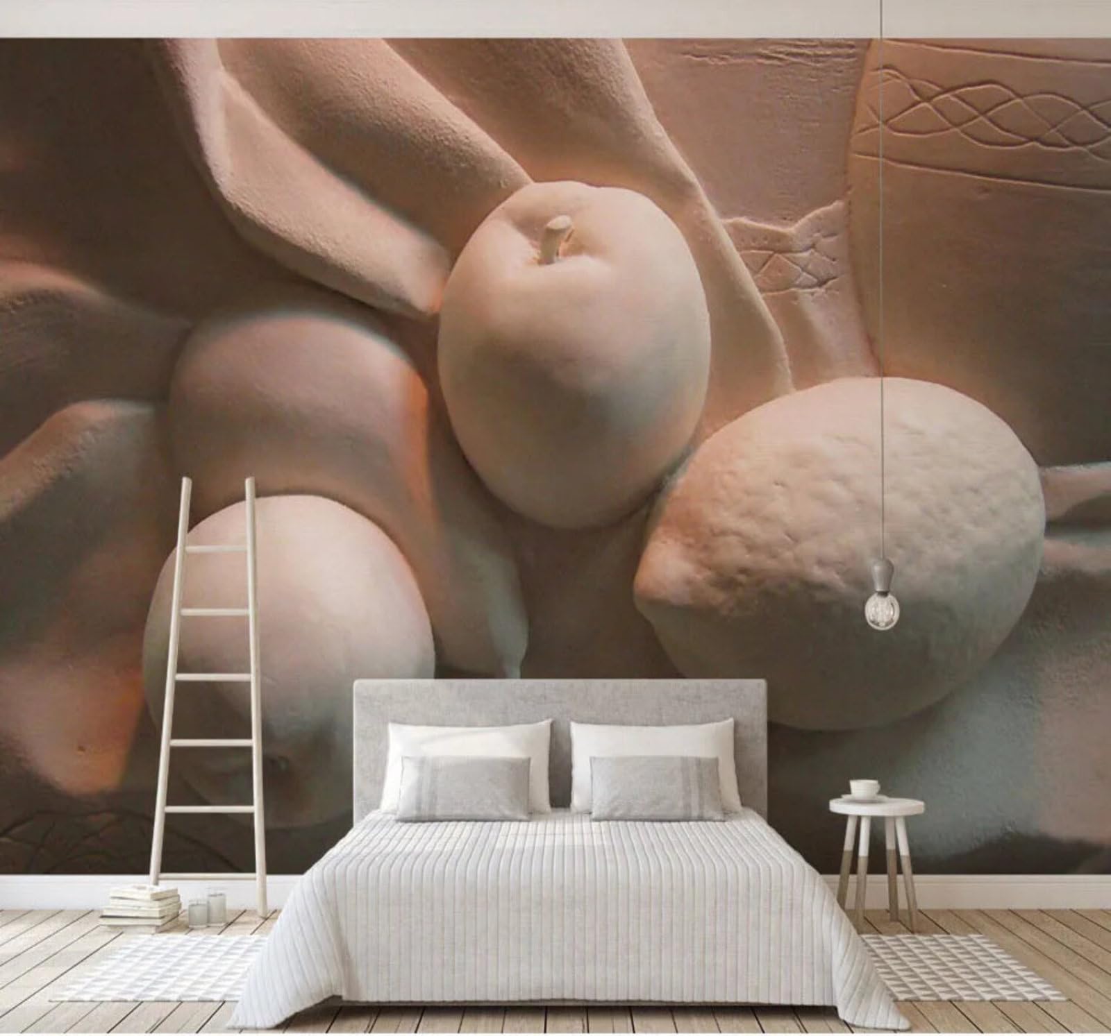 Wallpaper-3D-Xlm 250Cm×170Cm(B×H) Large Relief Fruit And Vegetables Art 3D Wallpaper Easy Install Feature Office Living Room Sofa Bedroom Tv Background Wall Decoration-250Cm×170Cm