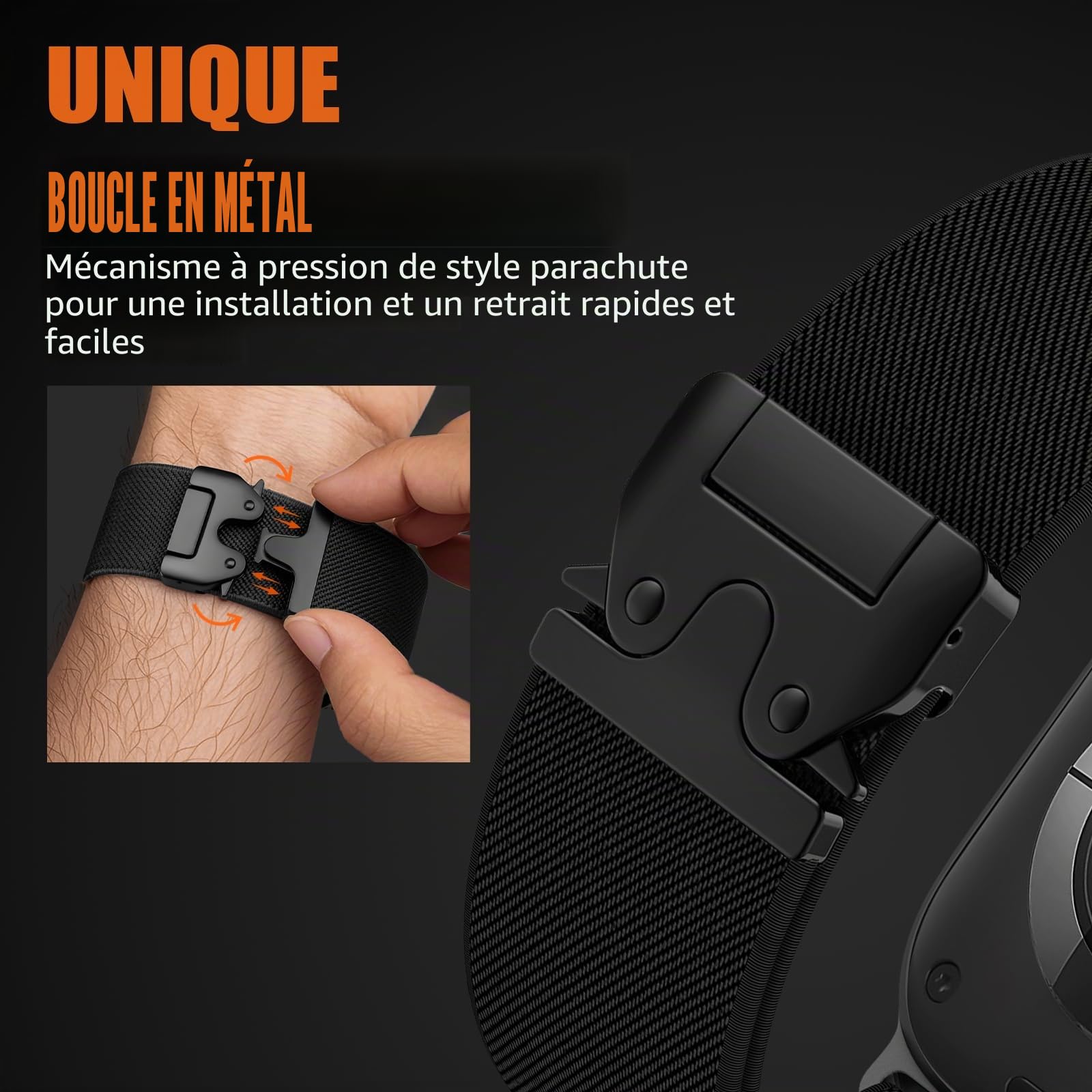 Yoohoo Nylon Bracelets Compatible avec Bracelet Apple Watch 44mm 45mm 46mm 42mm 49mm Ultra/Ultra 2, Améliorée Réglable Nylon élastique Sport pour iWatch Series 10 9 8 7 6 5 4 3 2 1 SE