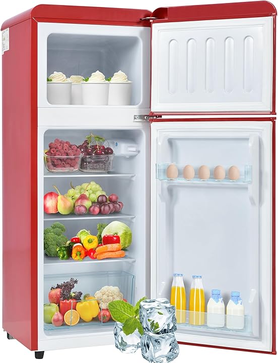 Belini frigorifero rosso lucido armadio a due porte con congelatore