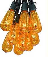 Vista 7 de Hometown Evolution, Inc. Guirnalda de luces doradas para patio al aire libre (50 pies, bombillas de mercurio ST40 - cable negro)