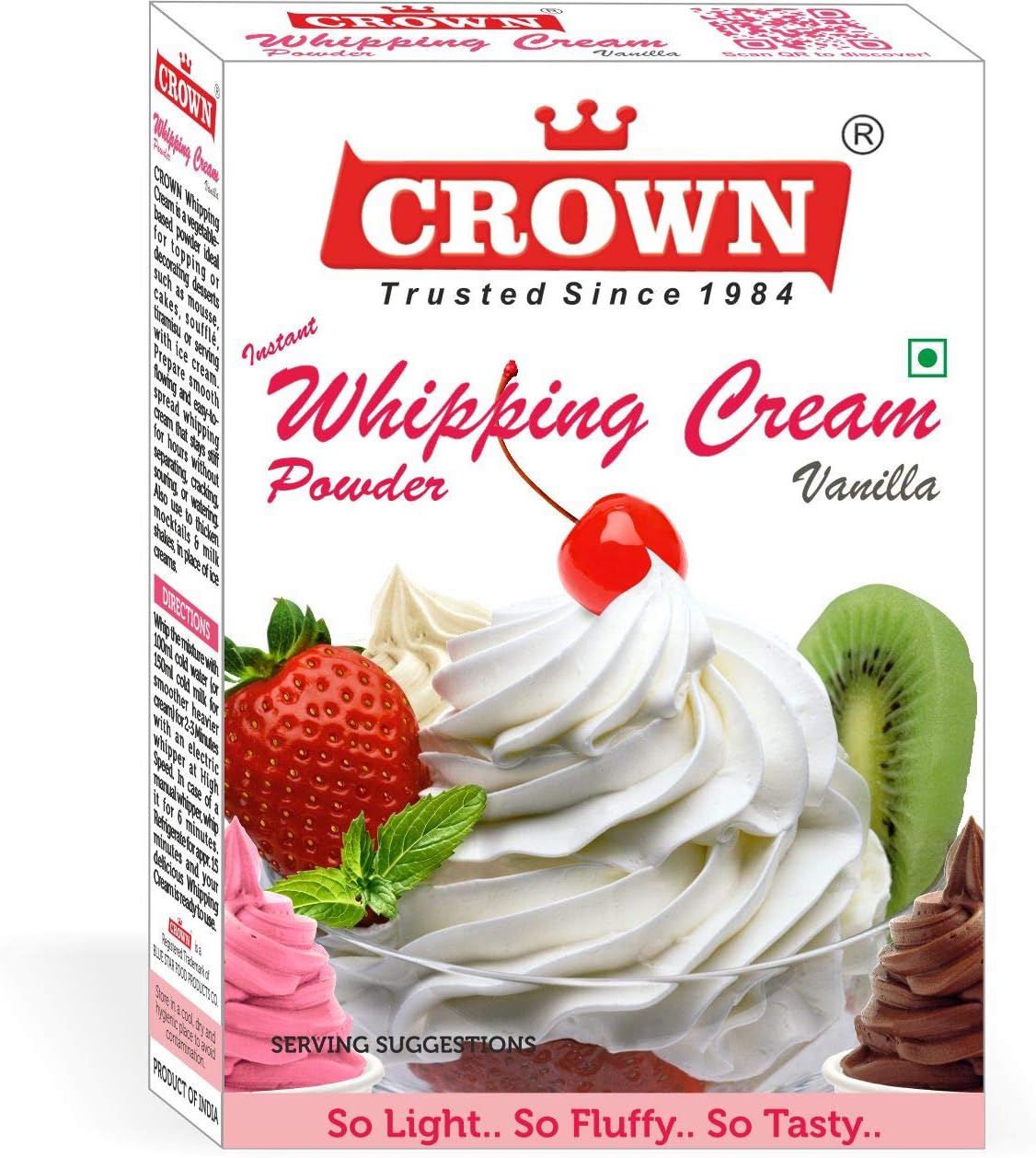Whipping Cream Powder Premix 300g Vanilla (50g x Pack of 6)