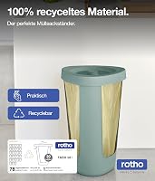 Suport pentru saci menajeri Rotho Fabu cu capac, plastic reciclat PP, verde, 40x40x62,1 cm 3