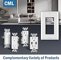 Vista 8 de CML Placas Decorativas de Pared, Paquete de 50 Cubiertas para Receptáculos de Toma de Corriente, Placas de Interruptor de 1-Gang, Tamaño Estándar