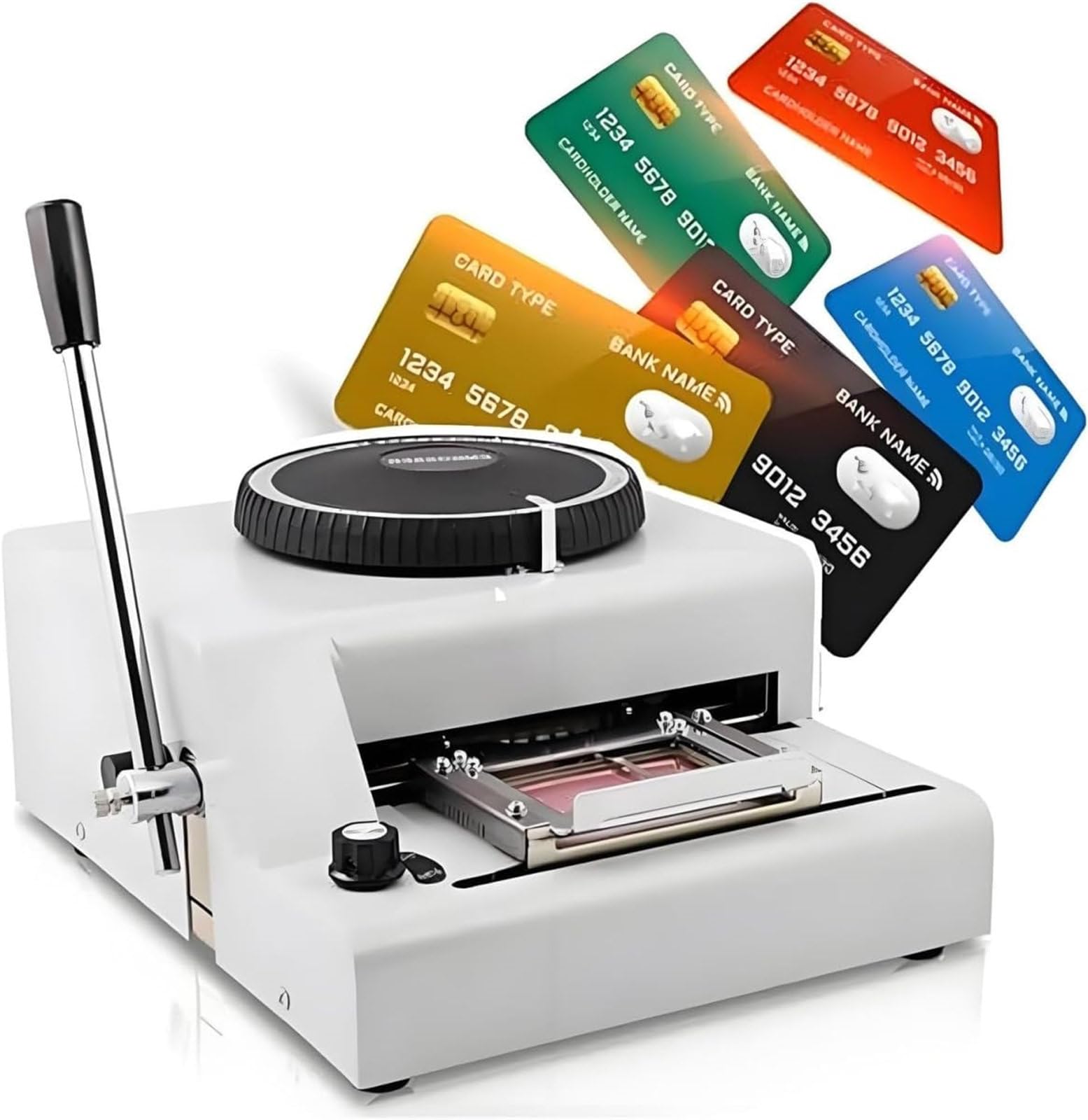 HTDRE 72 Characters Manual Embossing Machine, PVC Card Number Embosser Press Machine Membership Card Coding Machine with 30 Aluminum Dog Tag