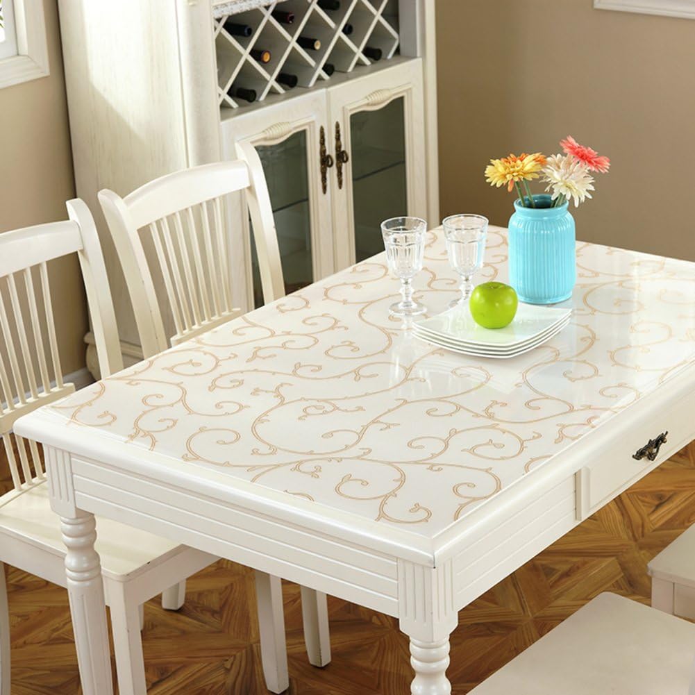 Pvc waterproof tv cabinet mat soft glass table-cloth shoe cabinet bedside table transparent table mats frosted crystal plate placemats-J 40x140cm(16x55inch)