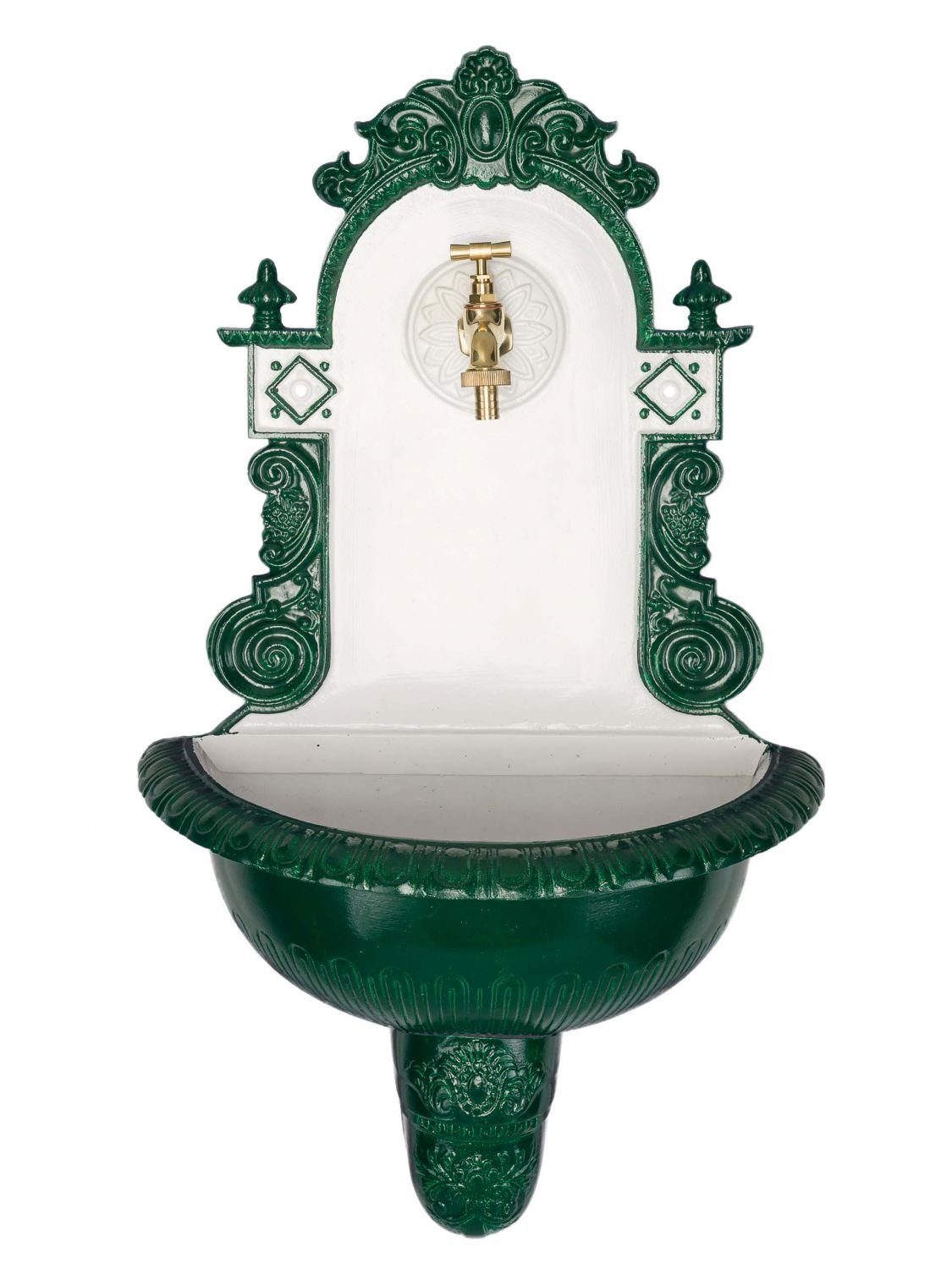 aubaho Nostalgia lavandino Fontana Fontana a Muro 71,5cm Alu Giardino Fontana Giardino