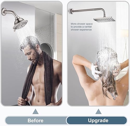 Vista 50 de BRIGHT SHOWERS Brazo de extensión de cabezal de ducha de 13 pulgadas con brida en forma de S, extensor de altura alta, brazo largo de acero Cromo