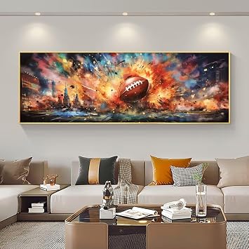 Diamond Art Kits for Adults, Rugby Ball Large Size Diamond Painting by Numbers Kits, DIY 5D Diamond Painting Diamond Dots Gem Arts, Diamond Art Accessories, for Home Decor 85x250 cm/34x99 Inch M-436