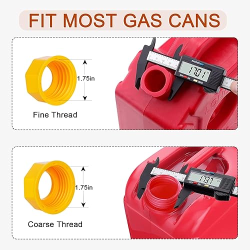 Miniatura 5 de Boquilla de repuesto para latas de gasolina (kit de 5 amarillas), adecuada para la mayoría de latas de aceite de 12510 galones, repuesto flexible de