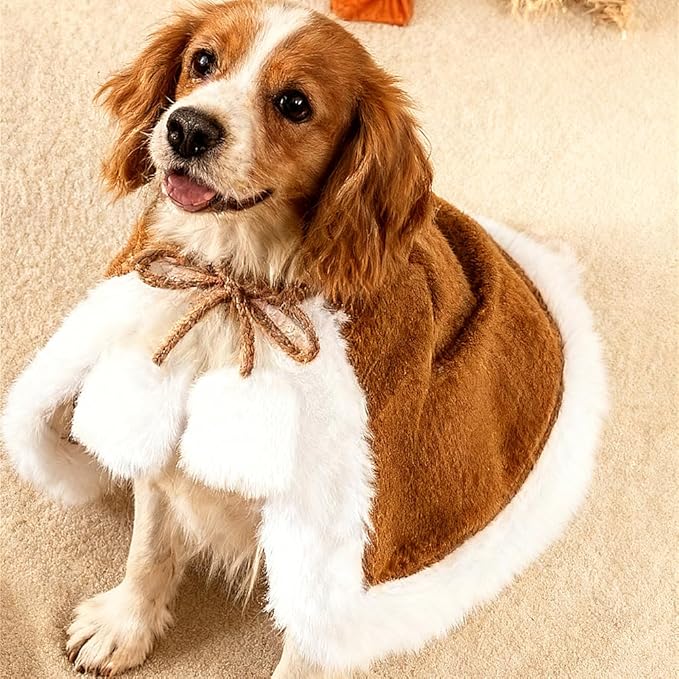 Disfraz de Reno para Perro y Gato con Capa y Gorro Navideño miniatura 8