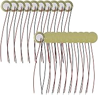 Vista 1 de Paquete de 20 Discos Piezoeléctricos, Discos Piezoeléctricos de 20mm Transductor con Cables de 3.94 pulgadas, Micrófono de Contacto Acústico