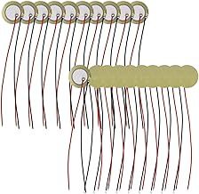 Pack of 20 Piezo Disc, 20mm Piezo Discs Transducer with 3.94inch Leads, Acoustic Contact Microphone Piezo Pickup, Piezo Elements for Drum Triggers Microphone Trigger Element CBG Guitar