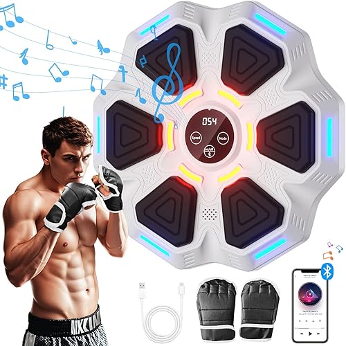 Máquina de boxeo de música, máquina de boxeo inteligente con Bluetooth, máquina perforadora de música para niños y adultos, entrenador de música de