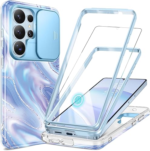 GVIEWIN Compatible with Ultra Case with Slide Camera Cover (Aurora/Azure Blue)