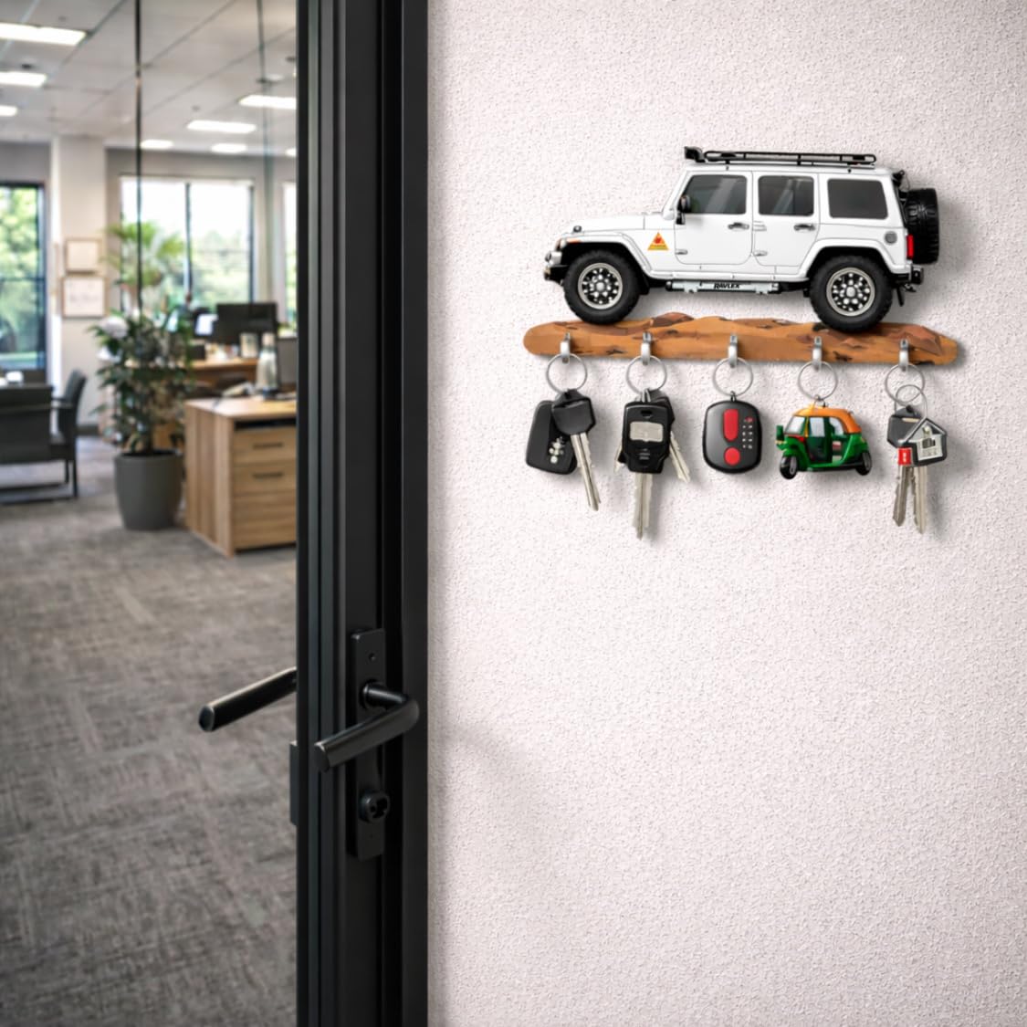 Wooden Car Key Holder - Stylish Wall Decor -6