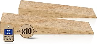 Tolux Wooden Wedges, Hardwood Wedge, Beech Wood Wedge, Wooden Doorstop, Handy Tool in Carpentry, Construction and Various DIY Projects, Size 65x20x12 mm / 2.5x0.8x0.5 in, Pack of 10 pcs