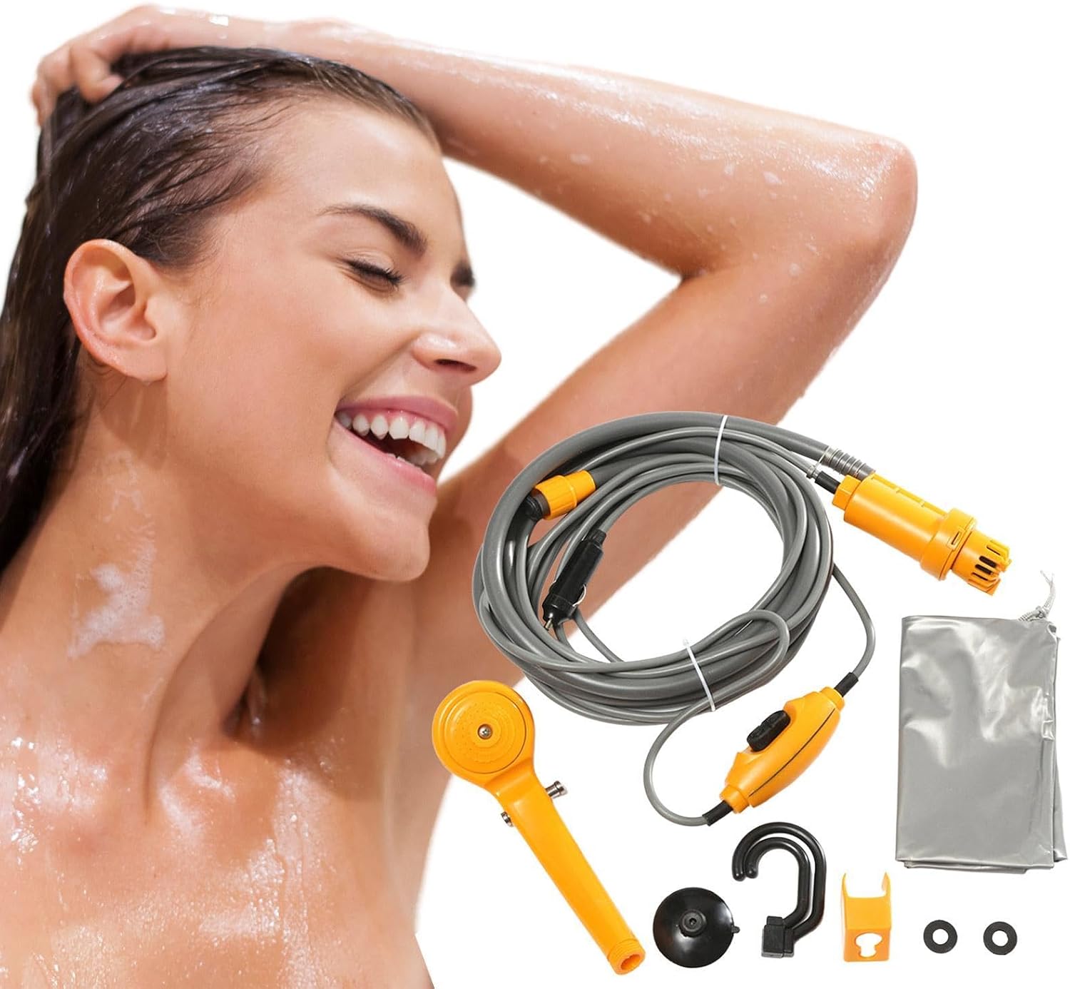 Outdoor Shower Camping,12V Electric Camp Shower Pump - Handheld Camping Showers Gear, Car Accessories