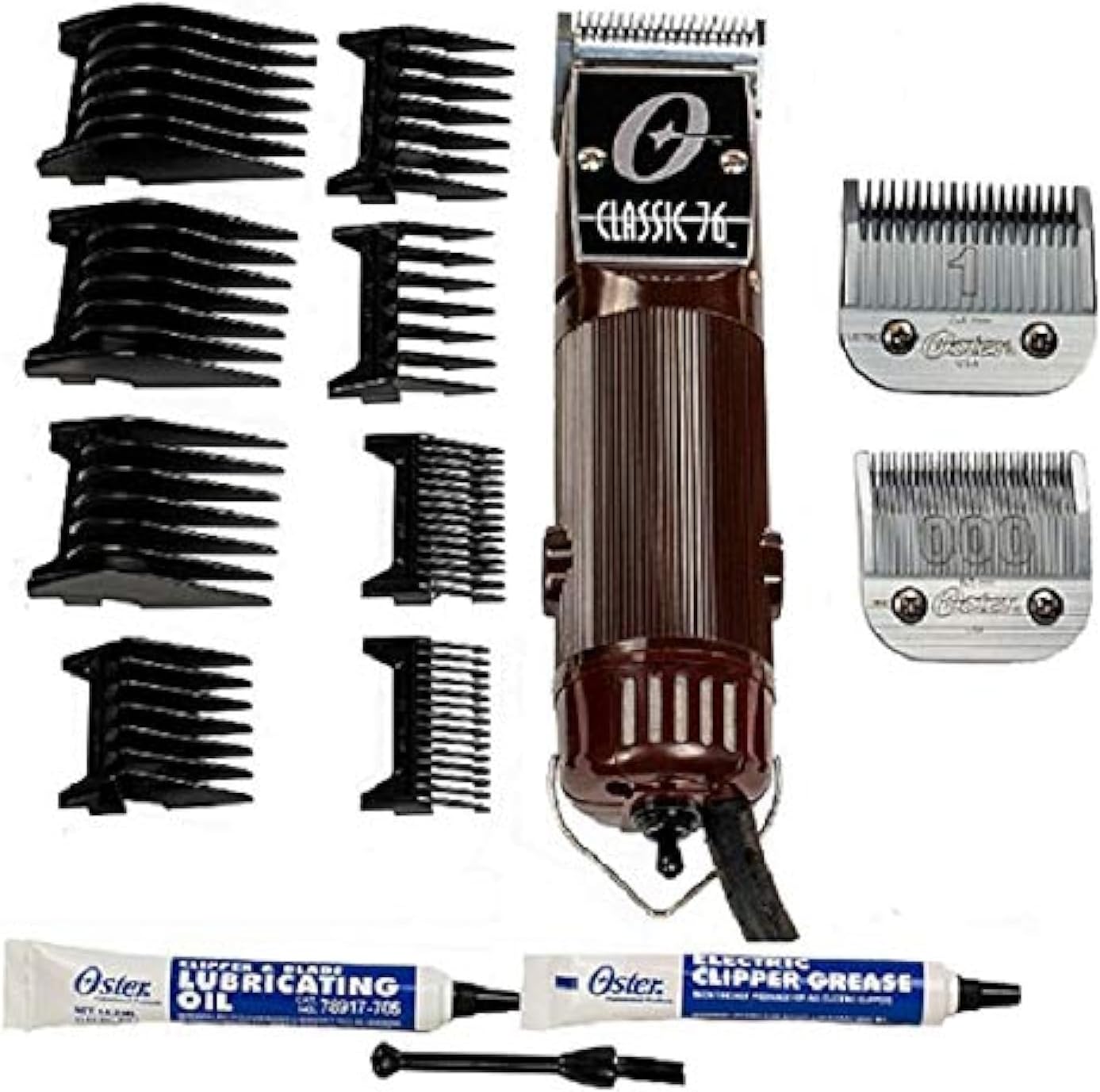 OSTER Classic 76 Hair Clipper Bundle - 2 items, includes pack of 8 plastic comb blades