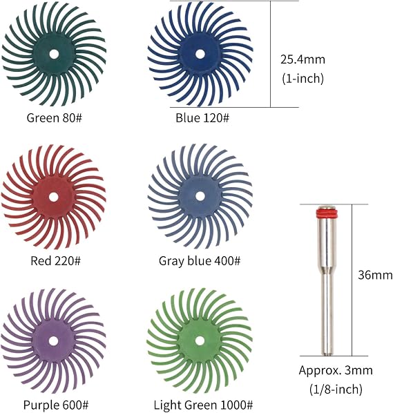 GOXAWEE Rotary Tool Kit and Mixed Grit Abrasive Disc