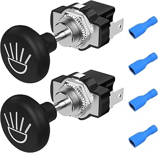 Joinfworld Golf Cart Headlight Switch Push Pull Type 12 Volt Universal Light Switch Button for Club Car, EZGO, Yamaha - 2Pcs