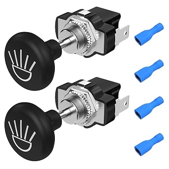 Joinfworld Golf Cart Light Switch Universal Push Pull Golf Cart Headlight Switch 12 Volt On Off Light Button for Club Car, EZGO, Yamaha - 2Pack