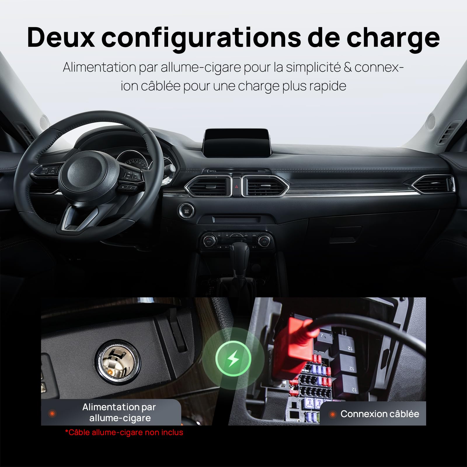 70mai Dashcam BL96NNX, bloc d'alimentation de rechange LiFePO4 96 Wh avec mode stationnement jusqu'à 30 heures, équipé d'une protection basse tension, XT30 + sortie USB-C, 7 protections BMS (charge de
