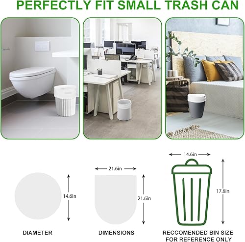 Miniatura 8 de Bolsas de basura pequeñas de 4 galones, bolsas de basura para cestas de basura para baño, cocina, oficina, hogar, dormitorio, automóvil, color