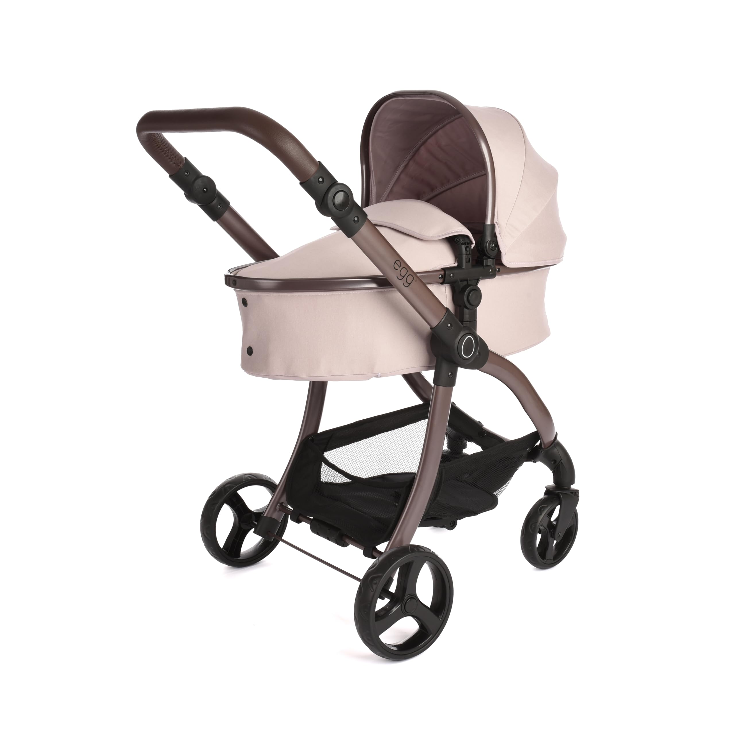 Roma Egg - Hush Violet Dolls Pram & Pushchair, Adjustable Handle 60-78cm, 2-in-1 Seat Unit/Carry Cot, Lightweight, Suitable for Dolls Up to 57cm, Gloss Lilac Chassis