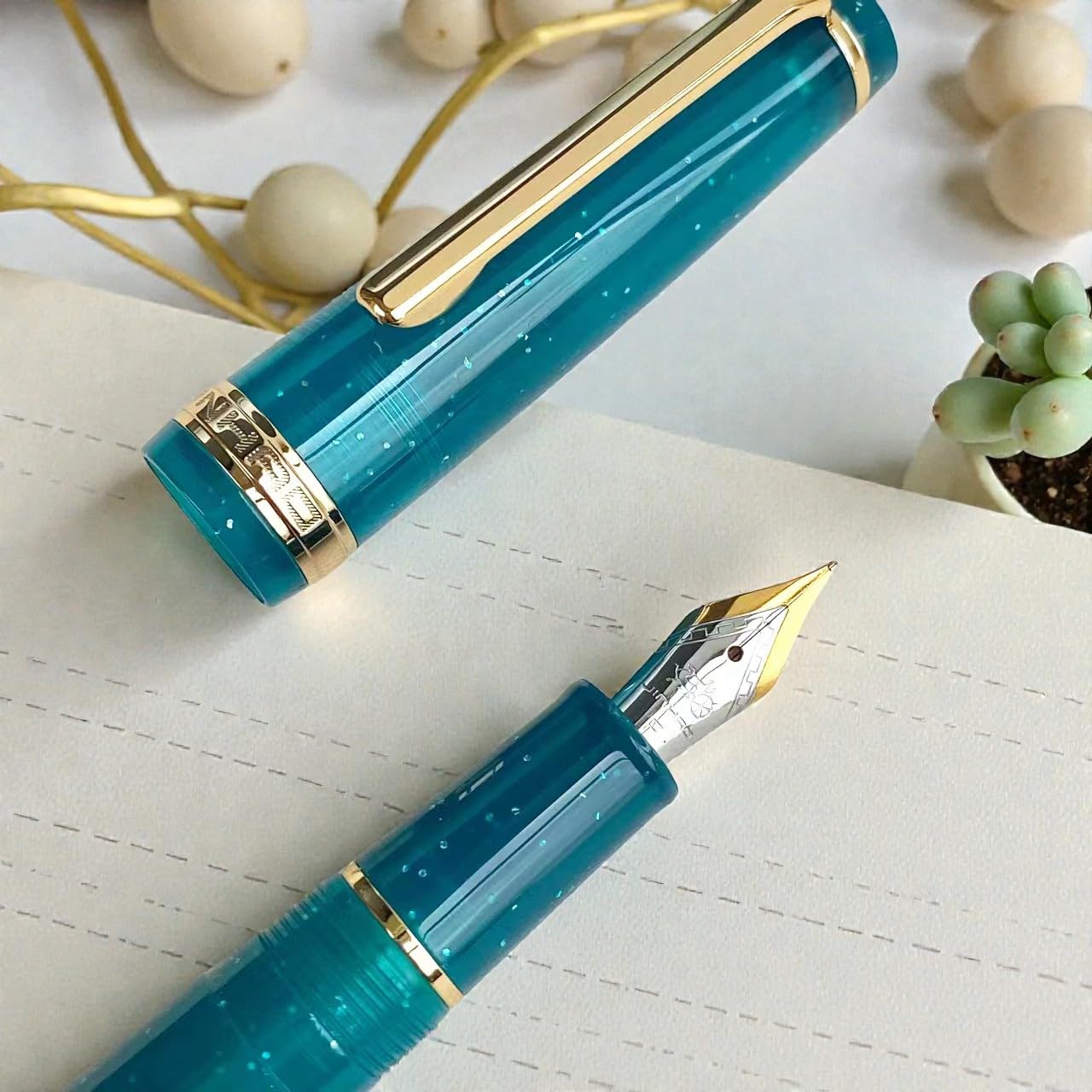 Amazon | Jinhao 82 アクリル万年筆 細字 コンバーター付き 蛍光