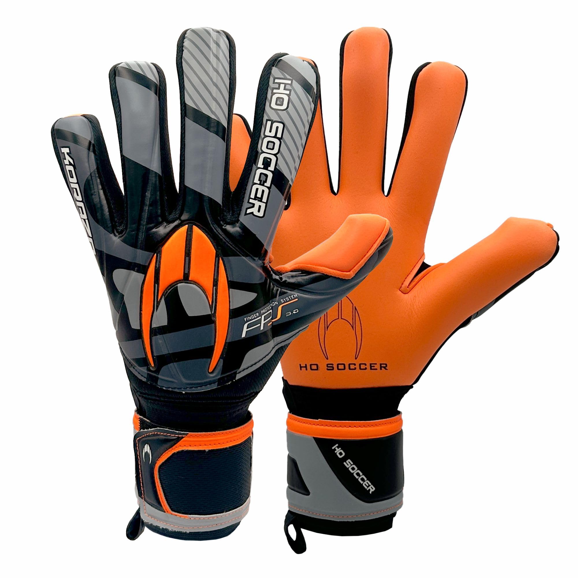 Guantes de Portero HO Soccer KORAZA NG Orange con Protecciones para Dedos extraíbles