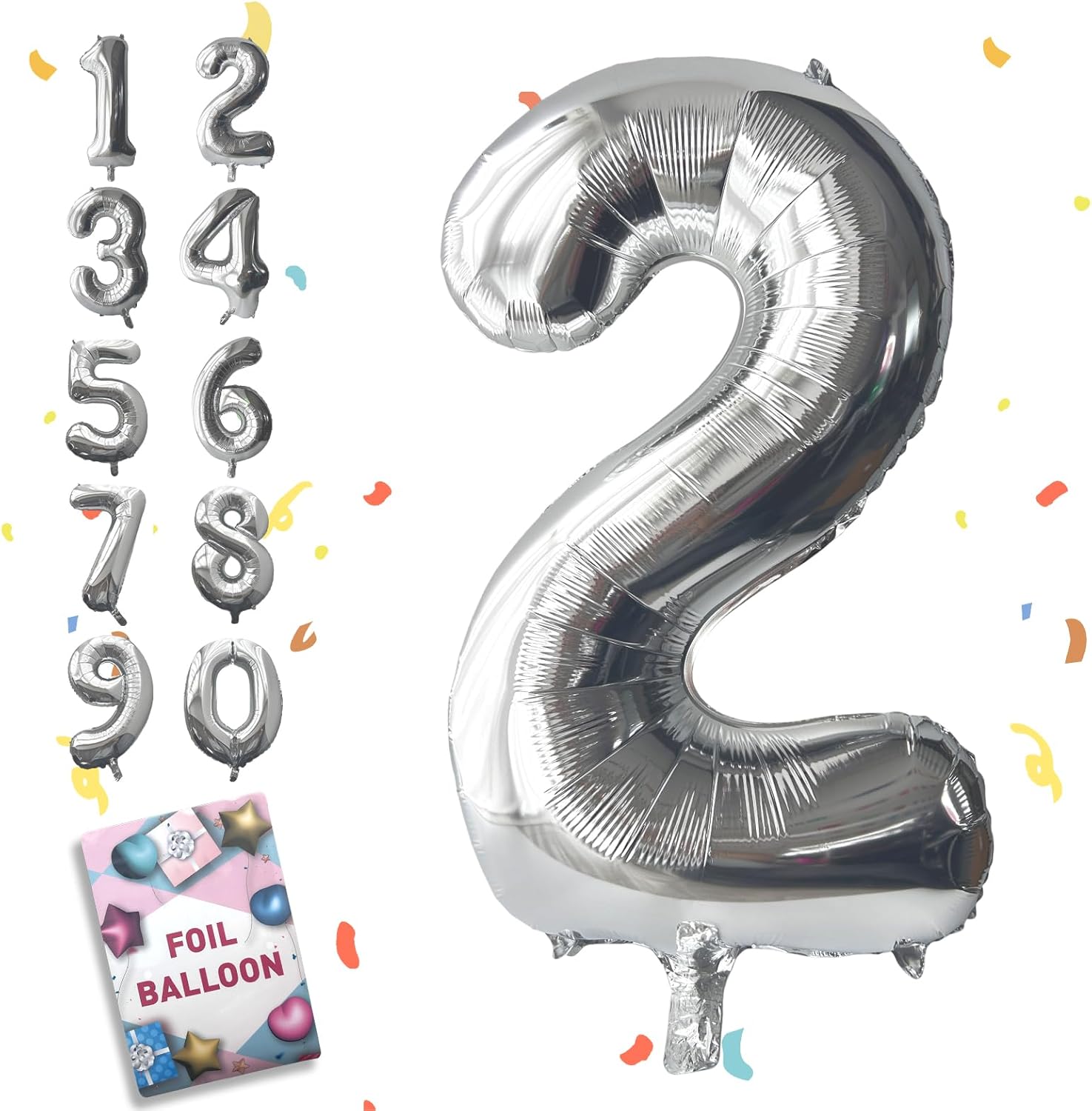 HSBWORGB 34 Inch Number 2 Balloon：Large...