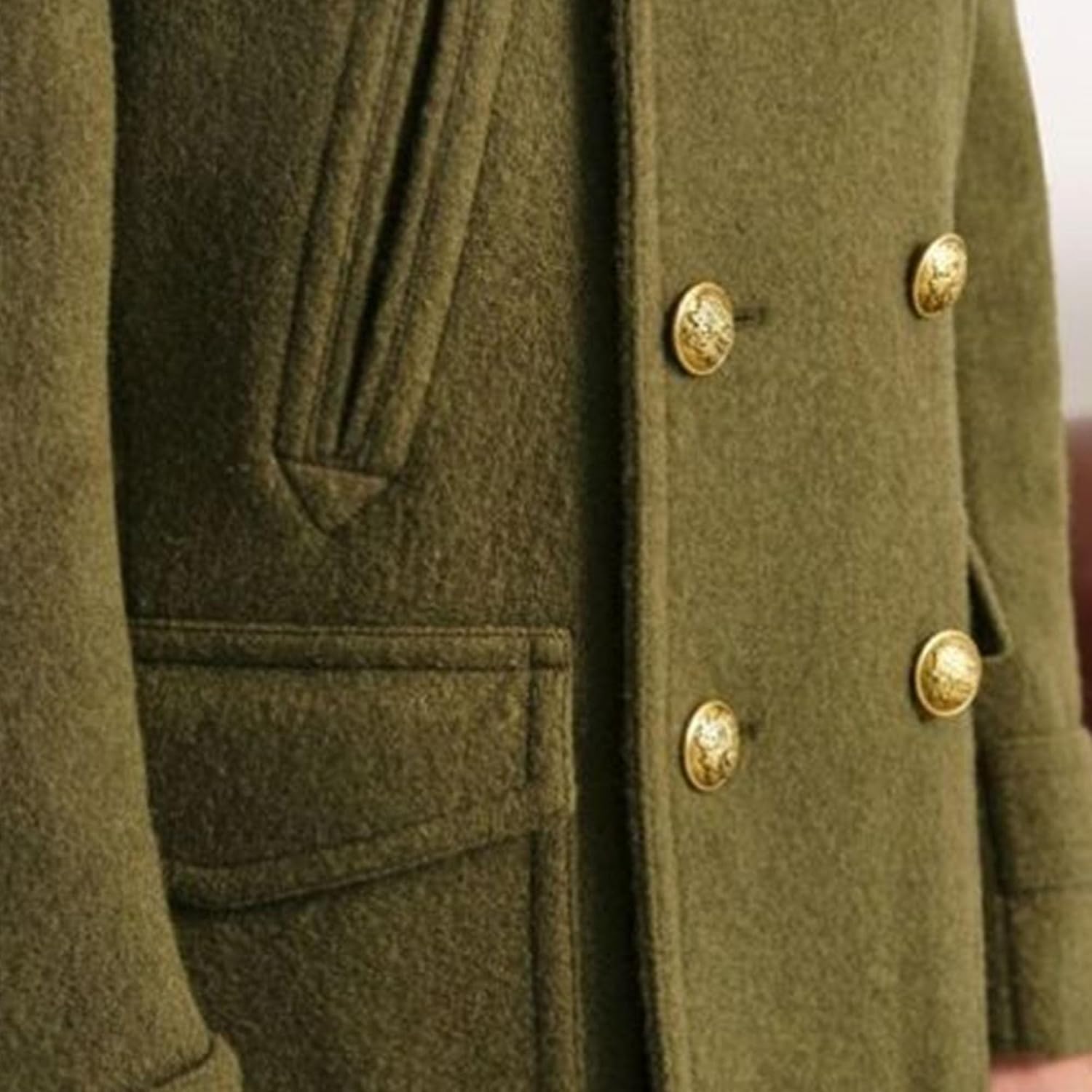 Maiyifu-GJ Wool Blend Trench Coat Jacket for Men Winter Classic Top Overcoat Long Double Breasted Slim Fit Warm Coats
