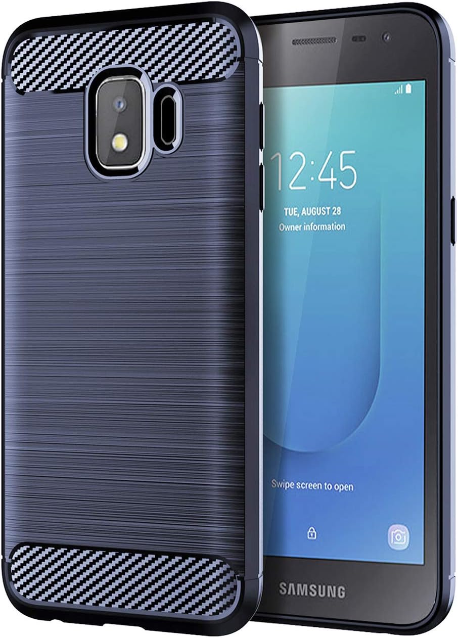 Slinco Galaxy J2 Core Case, Galaxy J2 Dash Case, Galaxy J2 Pure Case, Bench Case Flexible Soft TPU Slim Light Rugged Durable Armor Snugly Fit Case for Samsung Galaxy J2 Core (Brushed Blue)