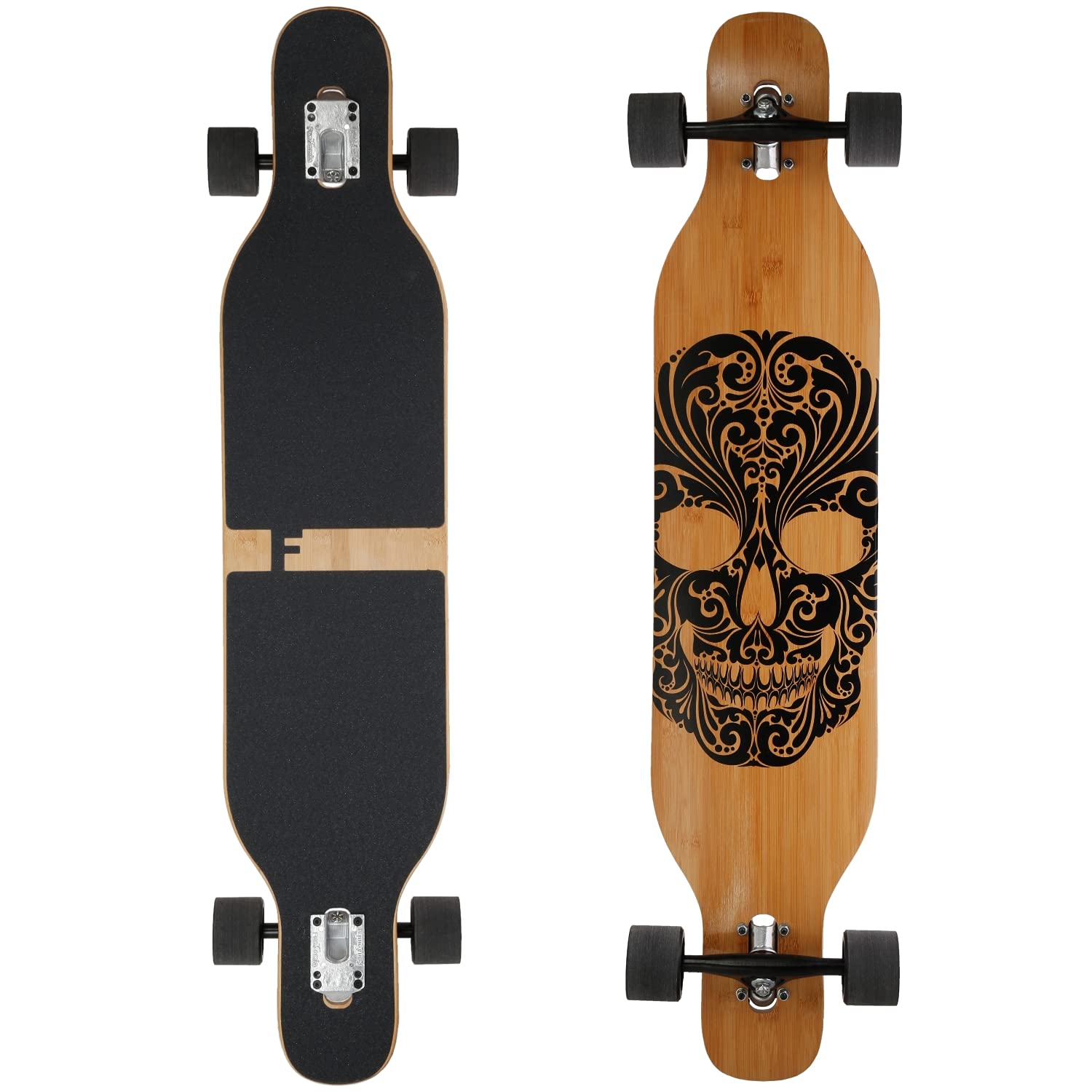 FunTomia Longboard mit 3 Flex Stufen Drop Through Cruiser Komplettboard Mach1 Speed Kugellager T-Tool
