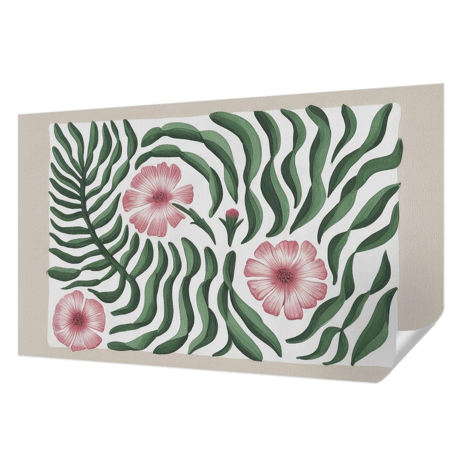 Décor mural adhésif panoramique 416x254 cm motif feuilles de fleurs